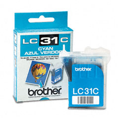 Brother LC31C Ink, 400 Page-Yield, Cyan BRTLC31C