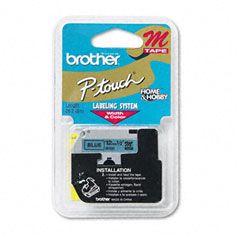 Brother P-Touch M Series Tape Cartridge for P-Touch Labelers, 1/2w, Black on Blue BRTM531