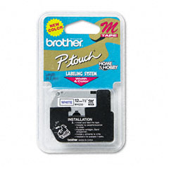Brother P-Touch M Series Tape Cartridge for P-Touch Labelers, 1/2w, Blue on White BRTMK233