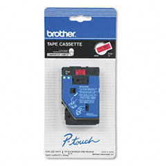 Brother P-Touch TC Tape Cartridge for P-Touch Labelers, 1/2w, Black on Red BRTTC5001