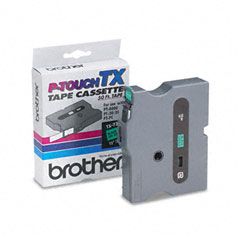 Brother P-Touch TX Tape Cartridge for PT-8000, PT-PC, PT-30/35, 1/2w, Black on Green BRTTX7311