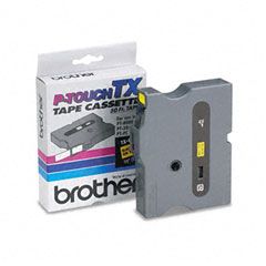 Brother P-Touch TX Tape Cartridge for PT-8000, PT-PC, PT-30/35, 1/2w, Black on Yellow BRTTX6311