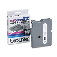 Brother P-Touch TX Tape Cartridge for PT-8000, PT-PC, PT-30/35, 1/2w, White on Clear BRTTX1351