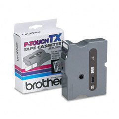 Brother P-Touch TX Tape Cartridge for PT-8000, PT-PC, PT-30/35, 1w, Black on Clear BRTTX1511