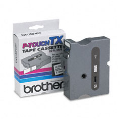 Brother P-Touch TX Tape Cartridge for PT-8000, PT-PC, PT-30/35, 1w, Black on White BRTTX2511