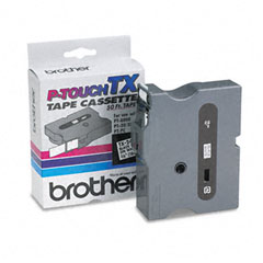 Brother P-Touch TX Tape Cartridge for PT-8000, PT-PC, PT-30/35, 3/4w, Black on White BRTTX2411