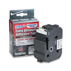 Brother P-Touch TZ Extra-Strength Adhesive Laminated Labeling Tape, 1-1/2w, Black on White BRTTZES261
