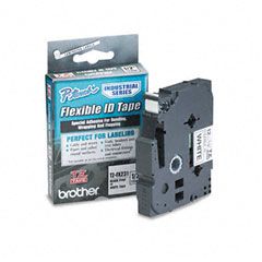 Brother P-Touch TZ Flexible Tape Cartridge for P-Touch Labelers, 1/2in x 26.2ft, Black on White BRTTZEFX231