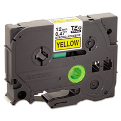 Brother P-Touch TZe Extra-Strength Adhesive Laminated Labeling Tape, 1/2w, Black on Yellow BRTTZES631