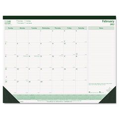 Brownline EcoLogix Monthly Desk Pad Calendar, 21-3/4 x 17, 2012 REDC177437