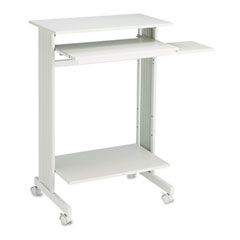 Buddy Products Euroflex Stand-Up Mobile Workstation, 29-1/2w x 19-5/8d x 44-1/4h, Gray Melamine BDY643818