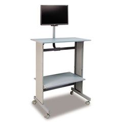 Buddy Products Space-Saving Fixed Height Workstation, 29w x 20d x 56h, Gray BDY646418