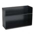 Buddy Products Two-Tier Book Rack, Steel, 30 1/8 x 10 1/2 x 20, Black BDY12214