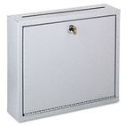 Buddy Products Wall-Mountable Interoffice Mail Collection Box, 12w x 3d x 10h, Platinum BDY562532