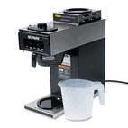 BUNN 12-Cup Two-Station Commercial Pour-O-Matic Coffee Brewer, Stainless Steel, Black BUNVP172BLK
