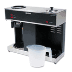 BUNN Pour-O-Matic Three-Burner Pour-Over Coffee Brewer, Stainless Steel, Black BUNVPS