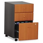 Bush 2 Box/1 File Drwr Mobile Vertical File, 28-1/4" High, Natural Cherry/Slate Gray BSHWC57453SU