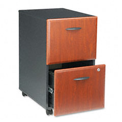 Bush 2-Drawer Mobile Vertical File, 28-1/4" High, Hansen Cherry/Galaxy BSHWC94452SU