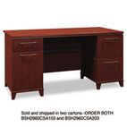 Bush Enterprise Double Pedestal Desk, 60w x 28-1/2d x 30h, Harvest Cherry, Carton 2 BSH2960CSA203