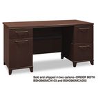 Bush Enterprise Double Pedestal Desk, 60w x 28-1/2d x 30h, Mocha Cherry, Carton 1 BSH2960MCA103