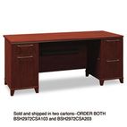 Bush Enterprise Double Pedestal Desk, 70-1/8w x 28-1/2d x 30h, Harvest Cherry, Ctn 2 BSH2972CSA203
