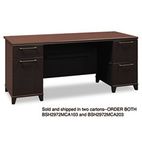 Bush Enterprise Double Pedestal Desk, 70-1/8w x 28-1/2d x 30h, Mocha Cherry, Carton 1 BSH2972MCA103