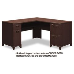 Bush Enterprise L-Desk, 60w x 60d x 30h, Mocha Cherry, Carton 2 BSH2930MCA203