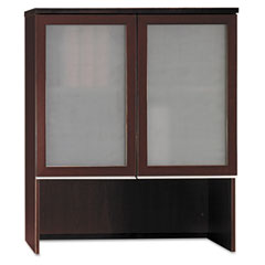 Bush Milano Collection Bookcase Hutch With Glass Doors, Harvest Cherry BSH50HS36CS