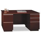 Bush Milano Collection Double Pedestal Desk, Harvest Cherry BSH50DDP60A2CS