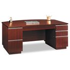 Bush Milano Collection Pedestal Desk, Harvest Cherry BSH50DBF72A1CS