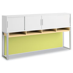 Bush Momentum Collection Hutch, Four Doors, 72w x 13d x 38-1/8h, White/Accord Maple BSH34H72AC