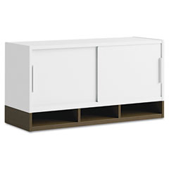Bush Momentum Collection Hutch, Two Doors, 36w x 13d x 18-5/8h, White/Mocha Cherry BSH34H36MR