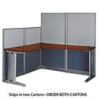Bush Office-in-an-Hour L-Workstation, 64-1/2w x 64-1/2d x 63h, Hansen Cherry, Box 1/2 BSHWC36494A103