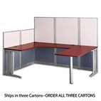 Bush Office in an Hour U-Workstation Peninsula, 34-1/4w x 23-7/8d, Hansen Cherry BSHWC3649603