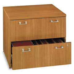 Bush Quantum Series 2-Drawer Lateral File, 35-3/4w x 23-1/2d x 30h, Modern Cherry BSHQT256FMC