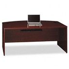 Bush Quantum Series Bow Front Desk Shell, 71-3/8w x 35-1/2d x 30h, Harvest Cherry BSHQT0725CS