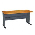 Bush Series A Workstation Desk, 60w x 26-7/8d x 29-7/8h, Natural Cherry/Slate Gray BSHWC57460
