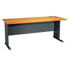 Bush Series A Workstation Desk, 72w x 26-7/8d x 29-7/8h, Natural Cherry/Slate Gray BSHWC57472