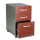 Bush Series C 3-Drawer Mobile Ped File, 15-3/4w x 20-3/8d, Graphite Gray/Dark Cherry BSHWC24453SU