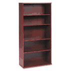 Bush Series C Open Double Bookcase, 5-Shelf, 35-5/8w x 15-3/8d x 72-7/8h, Mahogany BSHWC36714