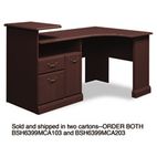 Bush Syndicate Corner Desk, 62-74w x 42d x 34-3/4h, Mocha Cherry, Carton 2 BSH6399MCA203