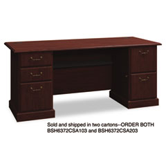 Bush Syndicate Double Pedestal Desk, 72-1/4w x 30d x 30h, Harvest Cherry, Carton 1 BSH6372CSA103
