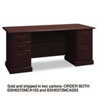 Bush Syndicate Double Pedestal Desk, 72-1/4w x 30d x 30h, Mocha Cherry, Carton 1 BSH6372MCA103