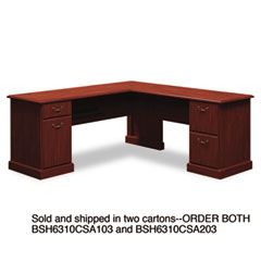 Bush Syndicate L-Desk, 72-1/4w x 70d x 30h, Harvest Cherry, Carton 2 BSH6310CSA203