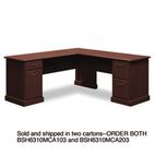 Bush Syndicate L-Desk, 72-1/4w x 70d x 30h, Mocha Cherry, Carton 1 BSH6310MCA103