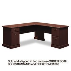 Bush Syndicate L-Desk, 72-1/4w x 70d x 30h, Mocha Cherry, Carton 1 BSH6310MCA103