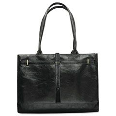Buxton Kelly Bag Business Case, Genuine Leather, 17 x 6 x 12, Black BUXOC400T59BK