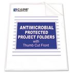 C-Line Antimicrobial Project Folders, Jacket, Letter, Polypropylene, Clear, 25/Box CLI62137