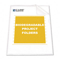 C-Line Biodegradable Project Folders, Reduced Glare, Polypropylene, Letter Size, 25/Box CLI62627