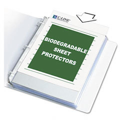 C-Line Biodegradable Sheet Protectors, Clear, Polypropylene, 11 x 8 1/2, 100/BX CLI62617